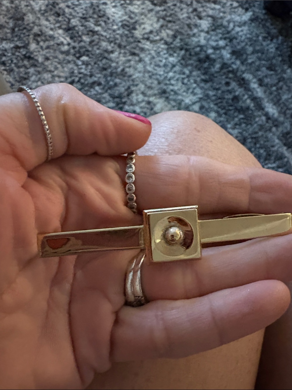 Vintage Hickok Gold Tone Square Knot Tie Clip